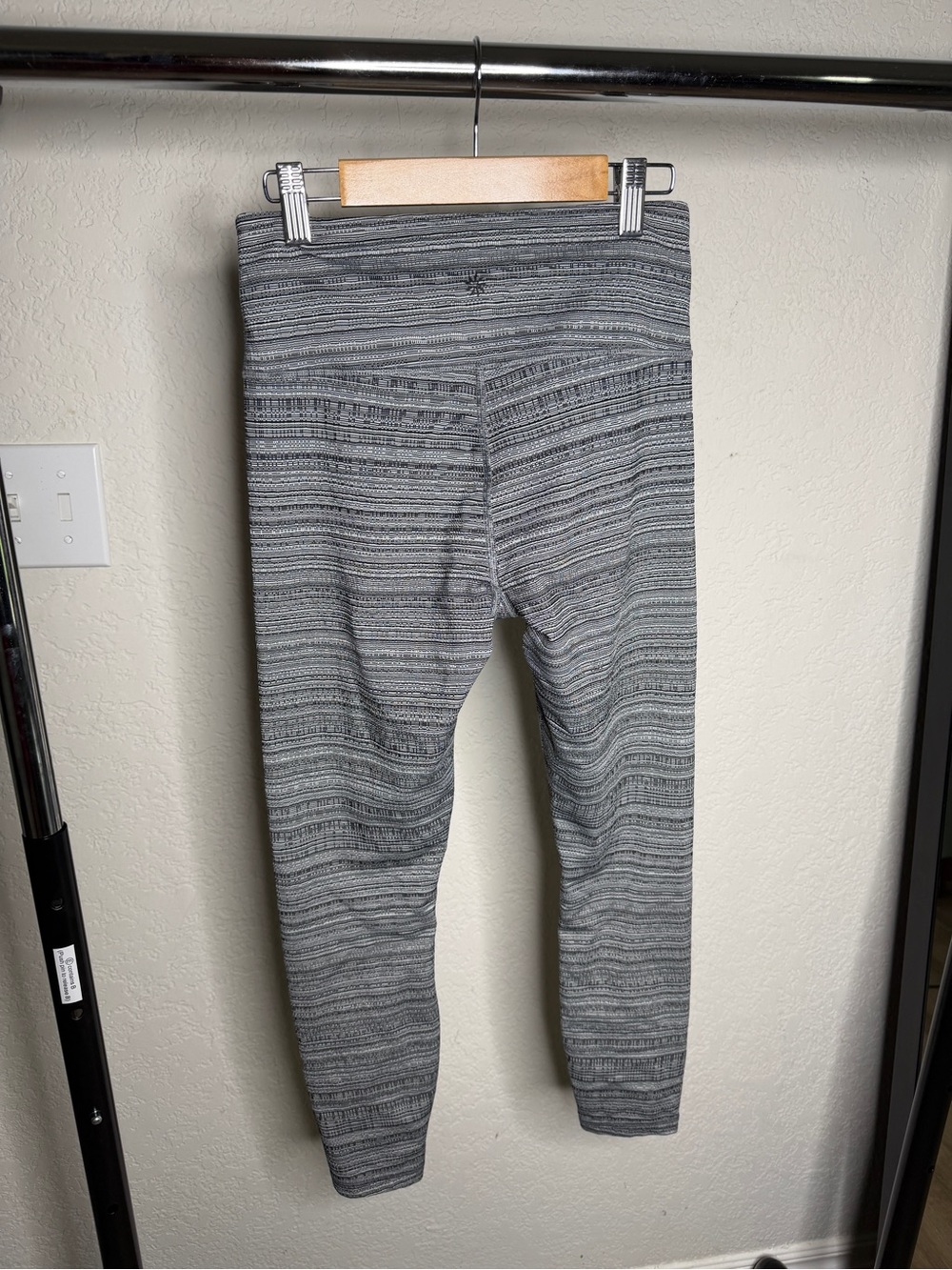 Athleta Black and White Striped Performance Leggings
